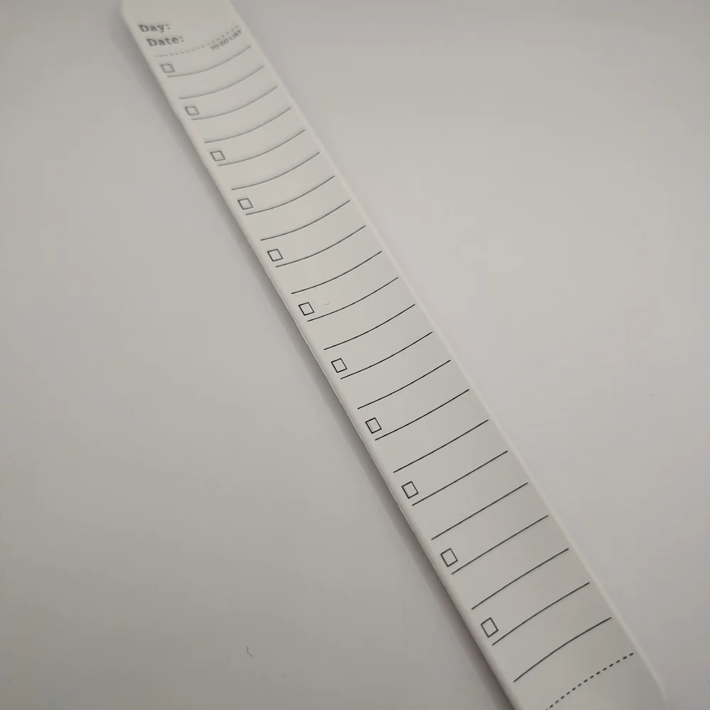 New! White Slap Bracelet/ Metric Ruler/ To Do List Reminder